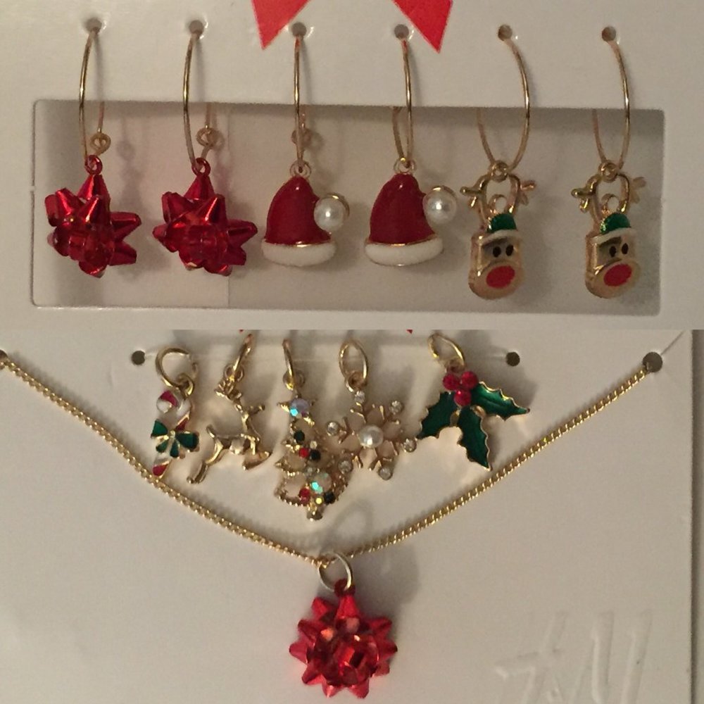 Xmas Holiday Earrings, Necklace, Pendants Charms